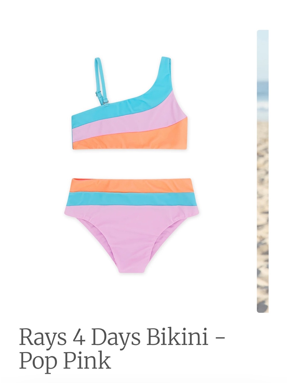 Rays 4 Days Kids Bikini Top & Bottom - Pop Pink Stripe